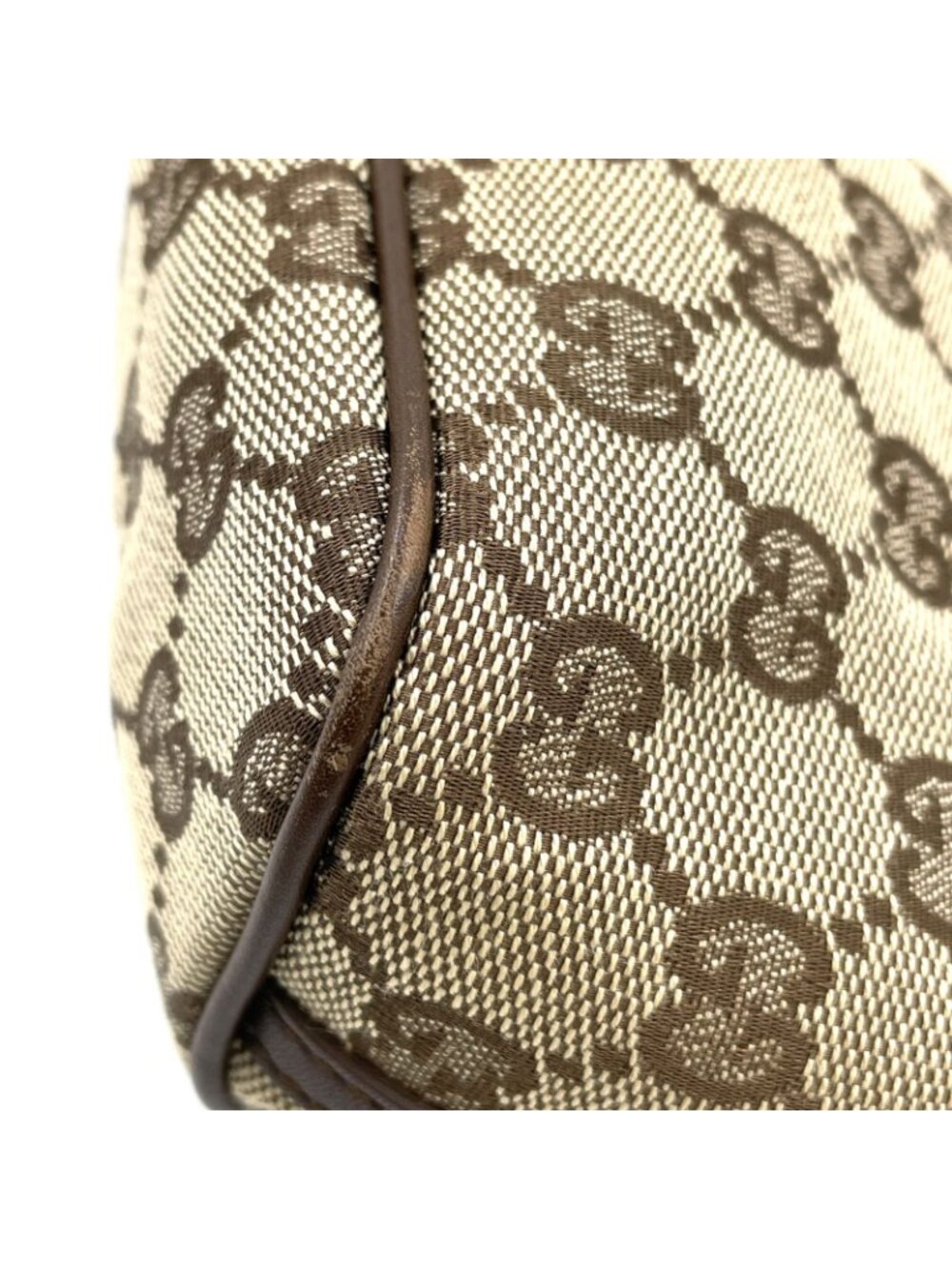 Gucci GG Canvas Pouch Brown Light Handbag Silver - Picture 6 of 13